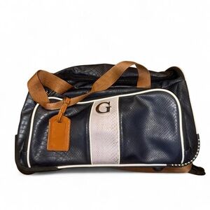 Guess Black and Tan Duffel Bag